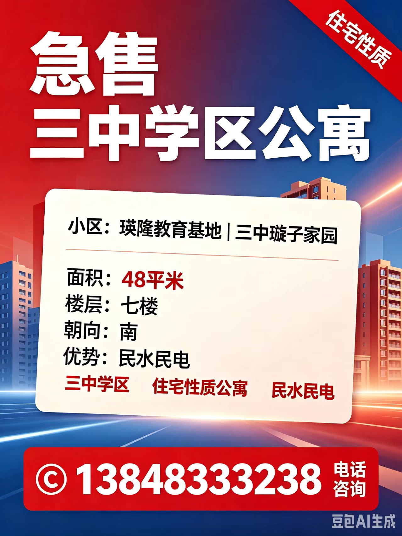 急售三中学区公寓