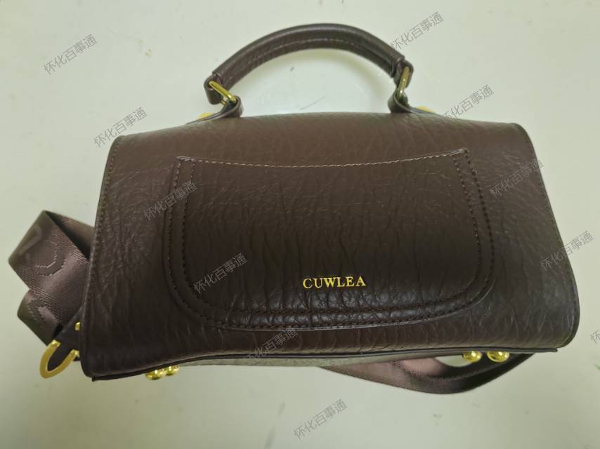 CUWLEA深棕宽肩带斜挎包