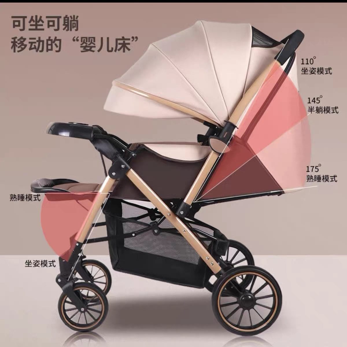 可折叠婴儿推车，9.5成新
