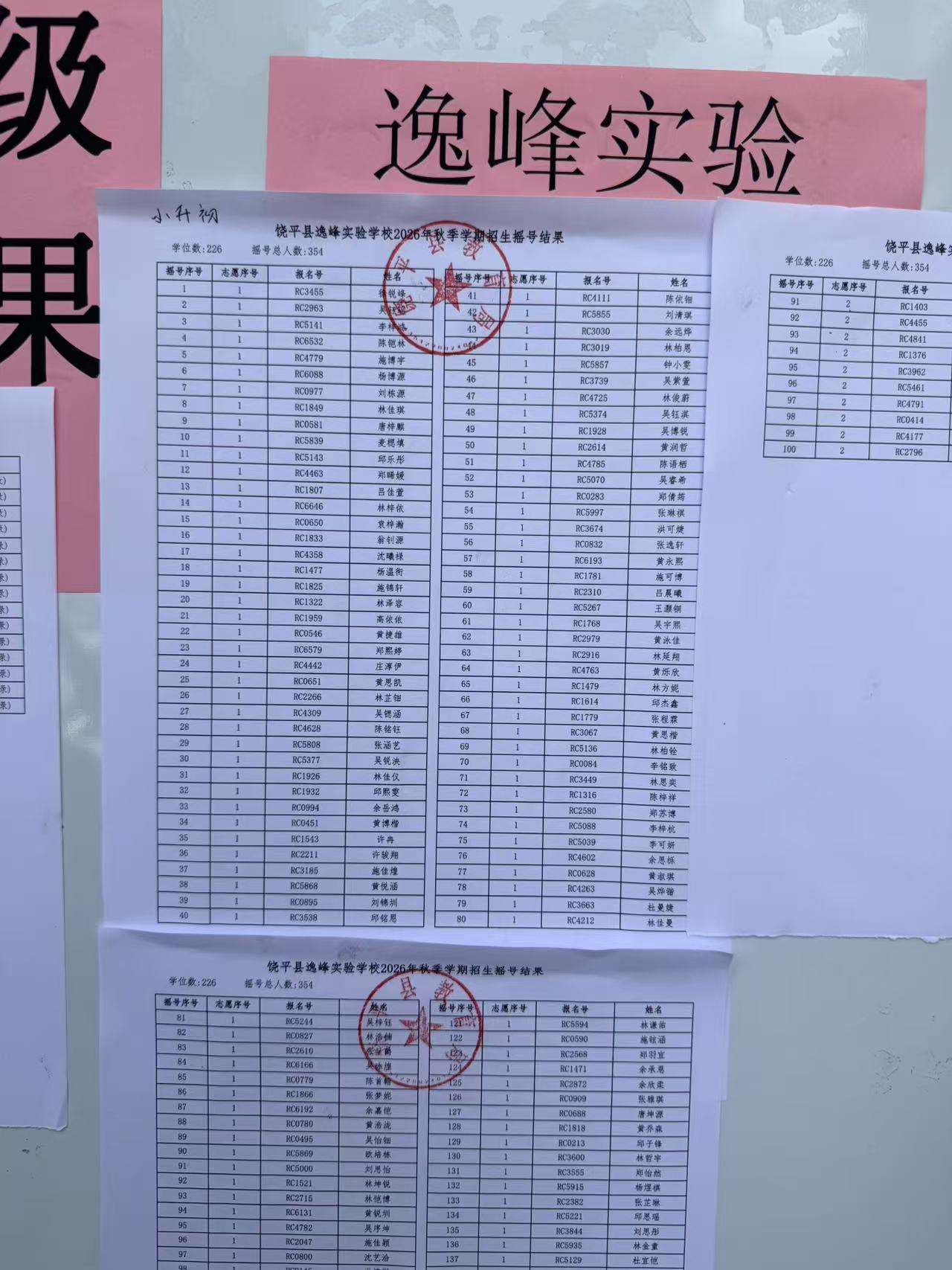 【小升初】饶平县逸峰实验学校26年招生摇号出结果啦🎀